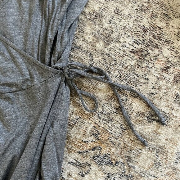 Rolla Coaster NWT Wrap Front Split Maxi Dress Womens Sz M Gray Made In USA Rayon - Picture 6 of 14